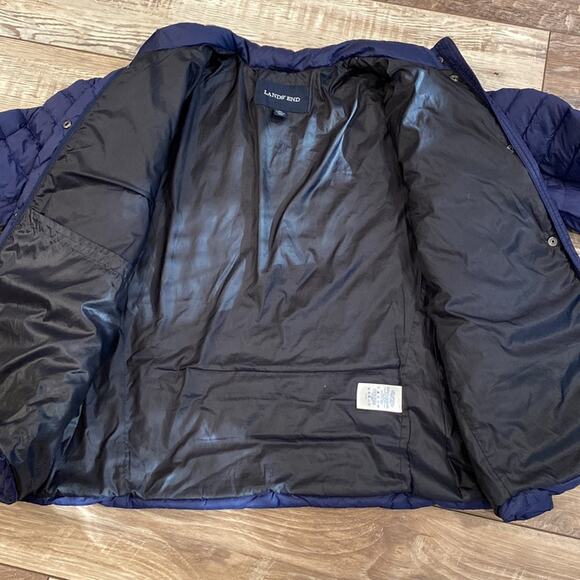Land's End Beautiful Blue Quilted Puffer Down Jacket Size 1X - Picture 7 of 12